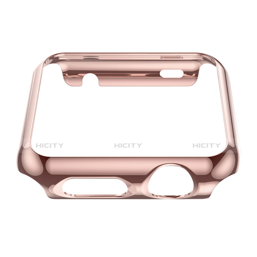 Tasche Luxus Aluminium Metall Rahmen für Apple iWatch 3 42mm Rosa groß
