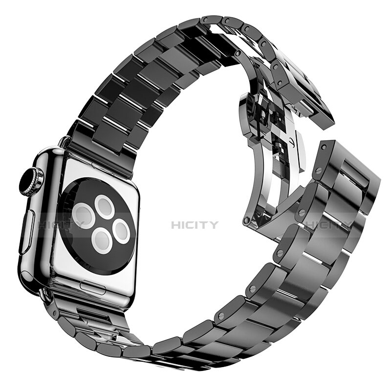 Uhrenarmband Edelstahl Band für Apple iWatch 42mm Schwarz groß