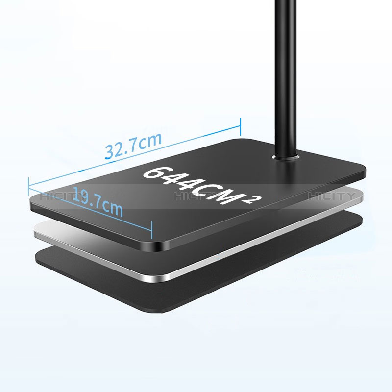 Universal Faltbare Ständer Tablet Halter Halterung Flexibel D02 für Samsung Galaxy Tab S7 Plus 5G 12.4 SM-T976 Schwarz groß
