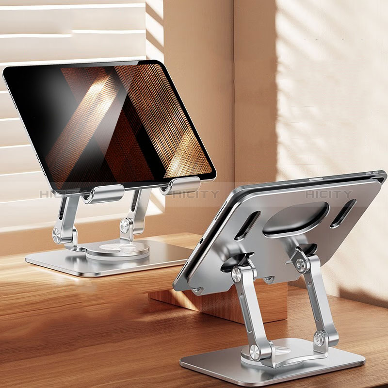 Universal Faltbare Ständer Tablet Halter Halterung Flexibel D08 für Apple iPad Pro 9.7 Silber