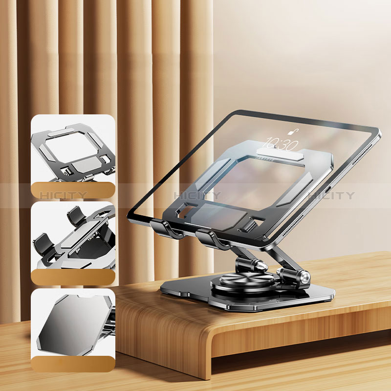 Universal Faltbare Ständer Tablet Halter Halterung Flexibel D12 für Apple iPad Pro 12.9 (2022) Schwarz