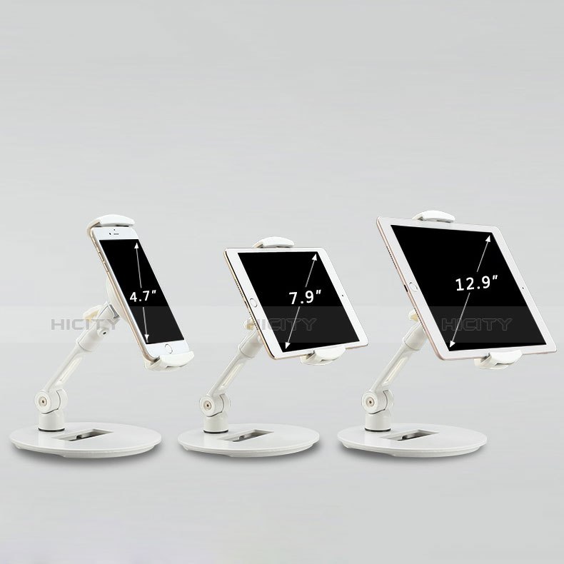 Universal Faltbare Ständer Tablet Halter Halterung Flexibel H06 für Apple iPad Mini 4 Weiß groß