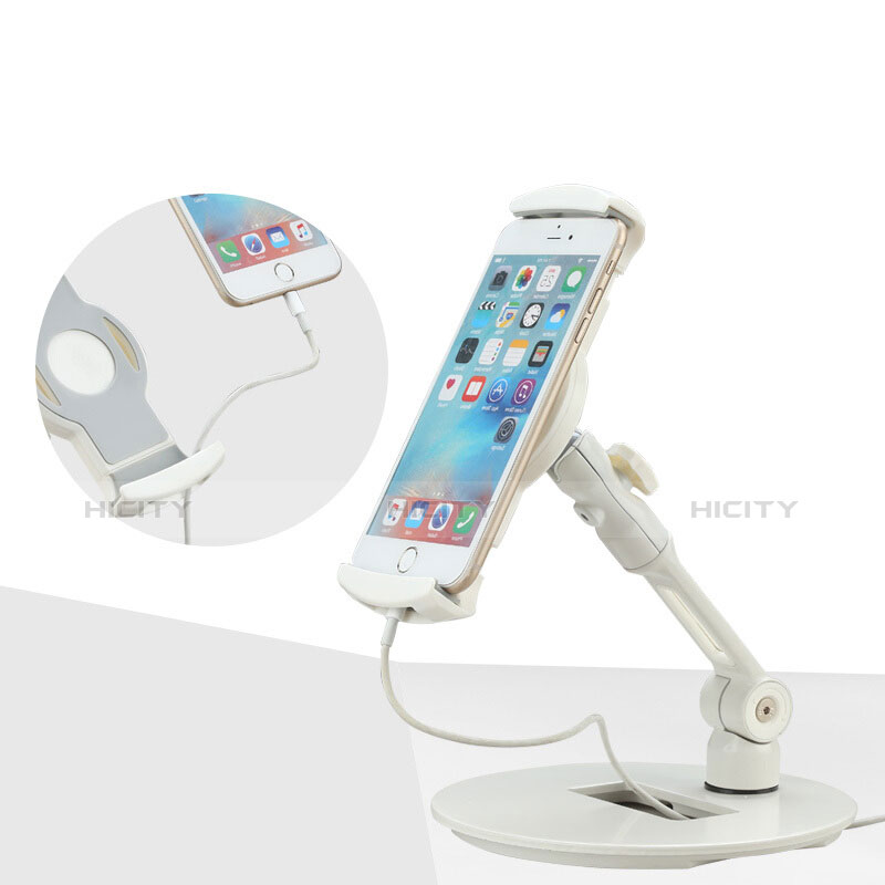 Universal Faltbare Ständer Tablet Halter Halterung Flexibel H06 für Apple iPad Mini 4 Weiß groß