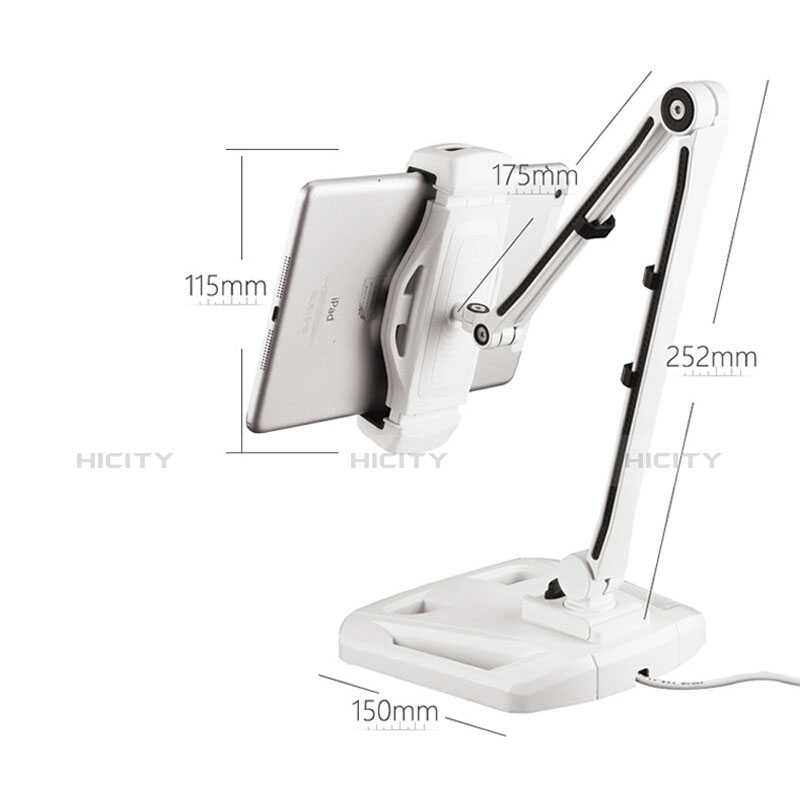 Universal Faltbare Ständer Tablet Halter Halterung Flexibel H07 für Apple iPad Air 3 Weiß