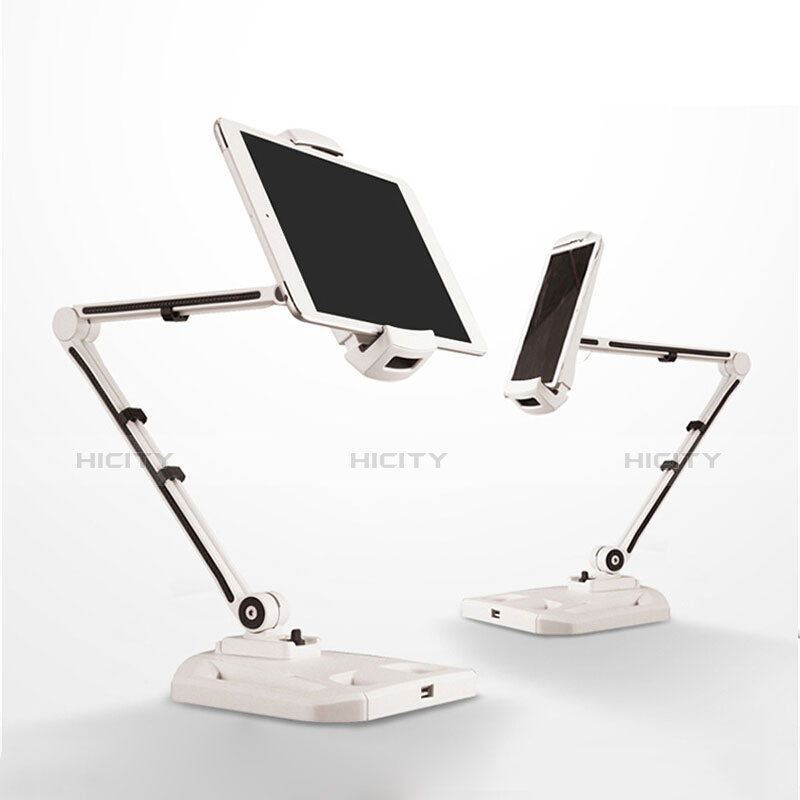 Universal Faltbare Ständer Tablet Halter Halterung Flexibel H07 für Apple iPad Mini Weiß Plus