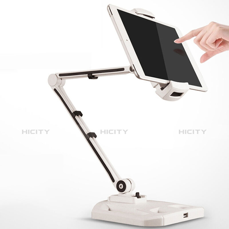 Universal Faltbare Ständer Tablet Halter Halterung Flexibel H07 für Apple iPad Mini Weiß groß