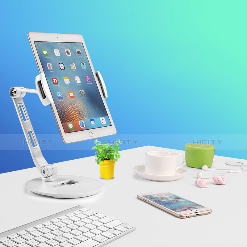 Universal Faltbare Ständer Tablet Halter Halterung Flexibel H08 für Apple iPad 3 Weiß groß