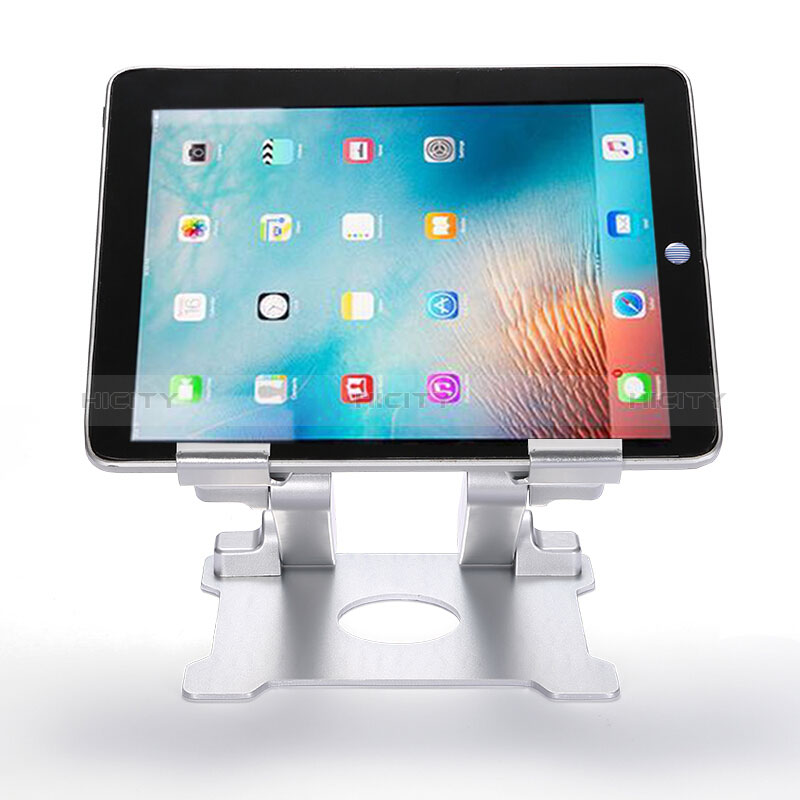 Universal Faltbare Ständer Tablet Halter Halterung Flexibel H09 für Apple iPad Pro 12.9 (2021) Weiß Plus