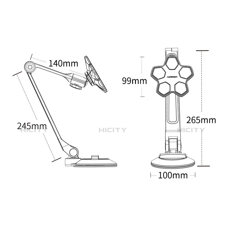 Universal Faltbare Ständer Tablet Halter Halterung Flexibel H14 für Apple New iPad 9.7 (2018) Weiß groß