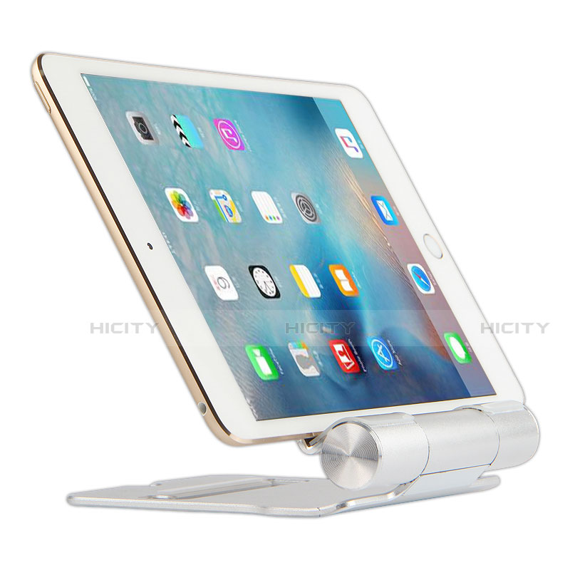 Universal Faltbare Ständer Tablet Halter Halterung Flexibel K14 für Apple iPad 2 Silber