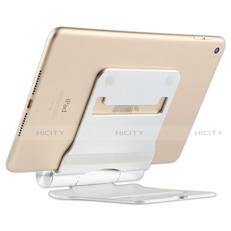 Universal Faltbare Ständer Tablet Halter Halterung Flexibel K14 für Apple iPad Mini 5 (2019) Silber