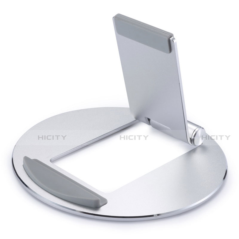 Universal Faltbare Ständer Tablet Halter Halterung Flexibel K16 für Apple iPad Air Silber Plus