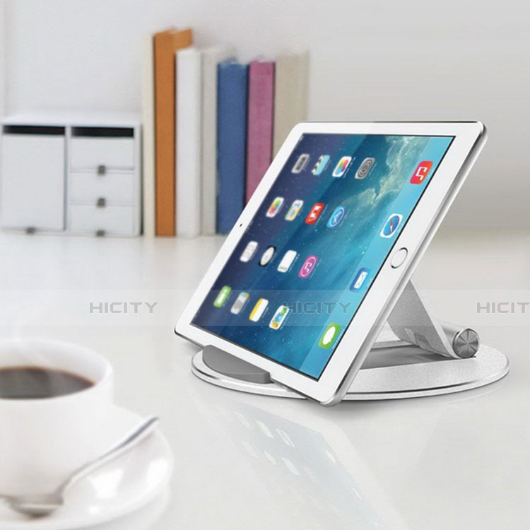Universal Faltbare Ständer Tablet Halter Halterung Flexibel K16 für Samsung Galaxy Tab 4 10.1 T530 T531 T535 Silber groß