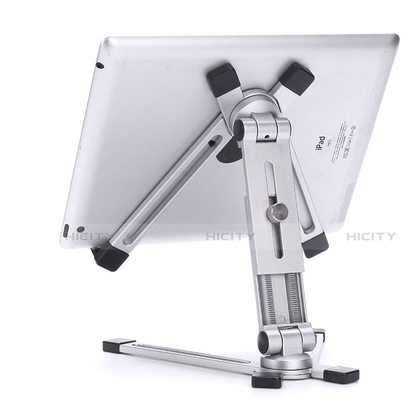 Universal Faltbare Ständer Tablet Halter Halterung Flexibel K19 für Apple iPad 4 Silber Plus