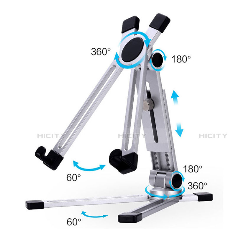 Universal Faltbare Ständer Tablet Halter Halterung Flexibel K19 für Huawei Mediapad M2 8 M2-801w M2-803L M2-802L Silber