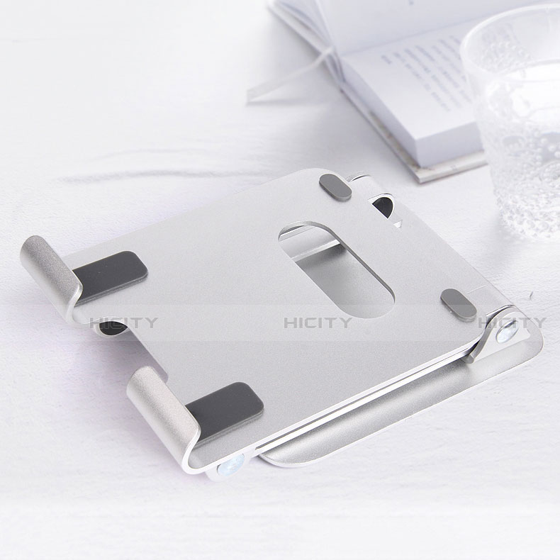 Universal Faltbare Ständer Tablet Halter Halterung Flexibel K20 für Huawei MateBook HZ-W09 Silber