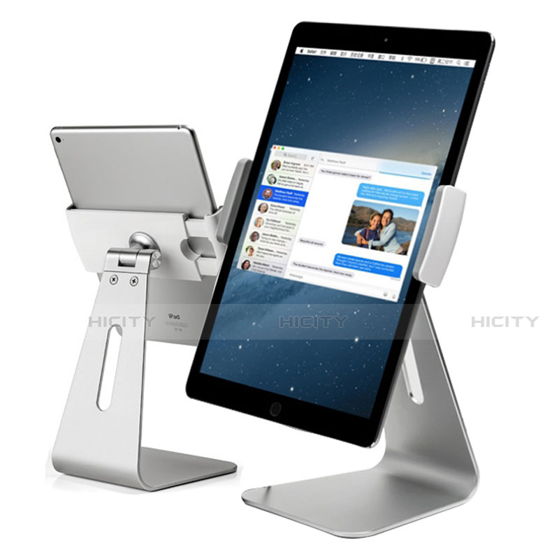 Universal Faltbare Ständer Tablet Halter Halterung Flexibel K21 für Apple iPad 10.2 (2020) Silber groß