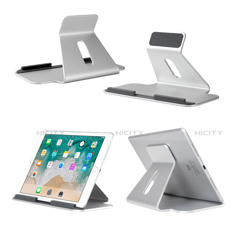 Universal Faltbare Ständer Tablet Halter Halterung Flexibel K21 für Apple iPad 10.2 (2020) Silber groß