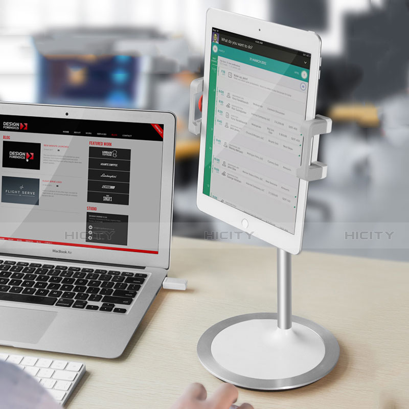 Universal Faltbare Ständer Tablet Halter Halterung Flexibel K27 für Apple iPad New Air (2019) 10.5 Weiß groß