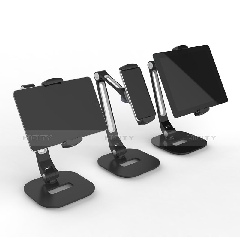 Universal Faltbare Ständer Tablet Halter Halterung Flexibel T46 für Samsung Galaxy Tab 4 10.1 T530 T531 T535 Schwarz groß