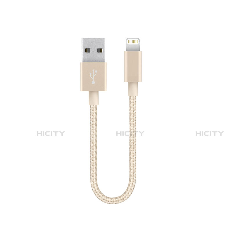 USB Ladekabel Kabel 15cm S01 für Apple iPad 10.2 (2020) Gold