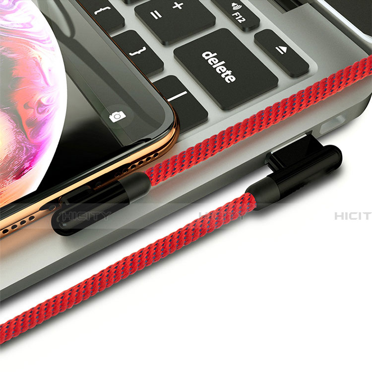 USB Ladekabel Kabel 20cm S02 für Apple iPhone 12 Rot