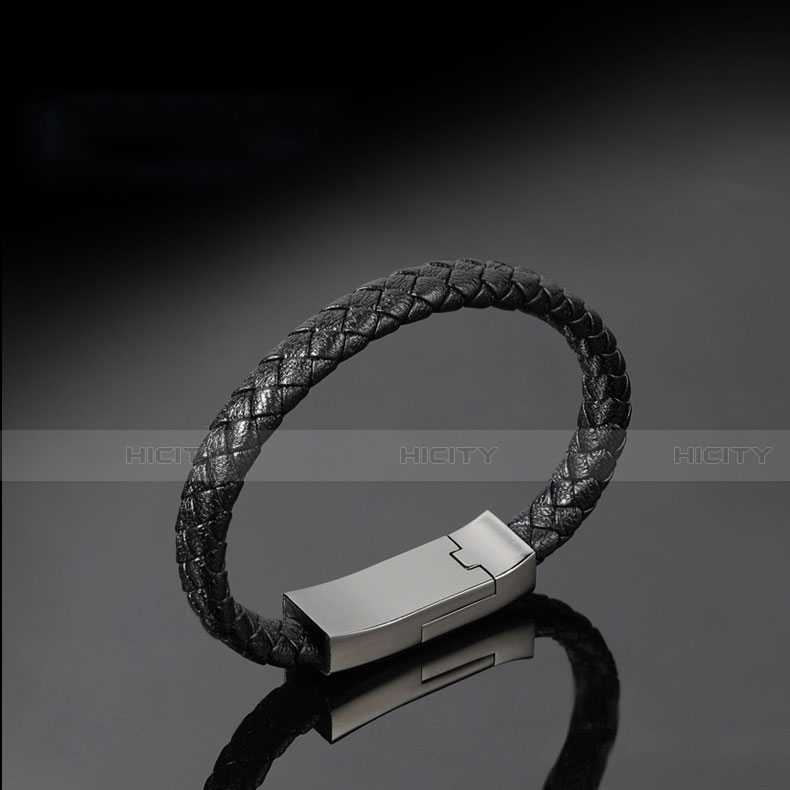 USB Ladekabel Kabel 20cm S02 für Apple iPhone 13 Pro Max Schwarz