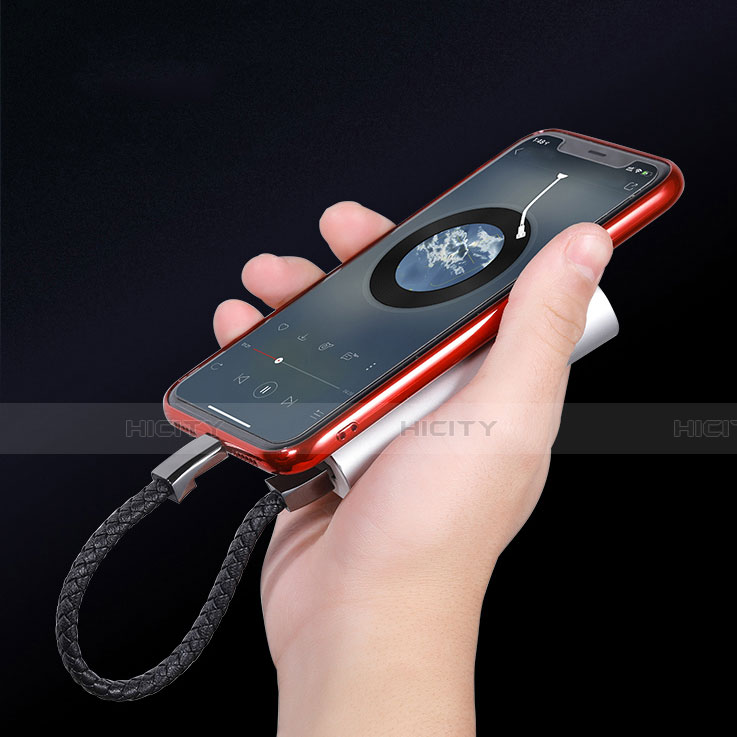 USB Ladekabel Kabel 20cm S02 für Apple iPhone 13 Pro Schwarz groß