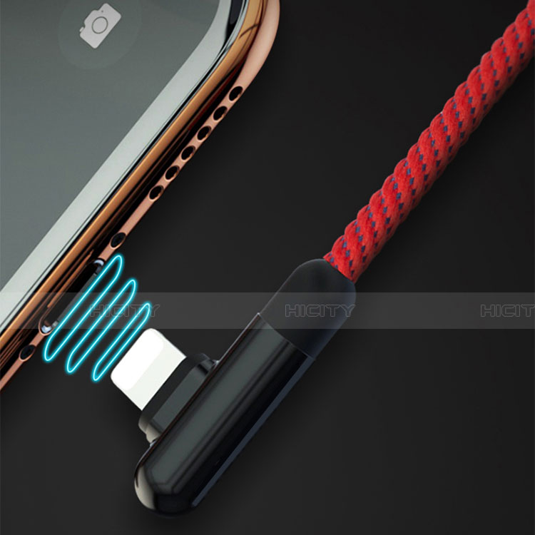 USB Ladekabel Kabel 20cm S02 für Apple iPhone 13 Rot