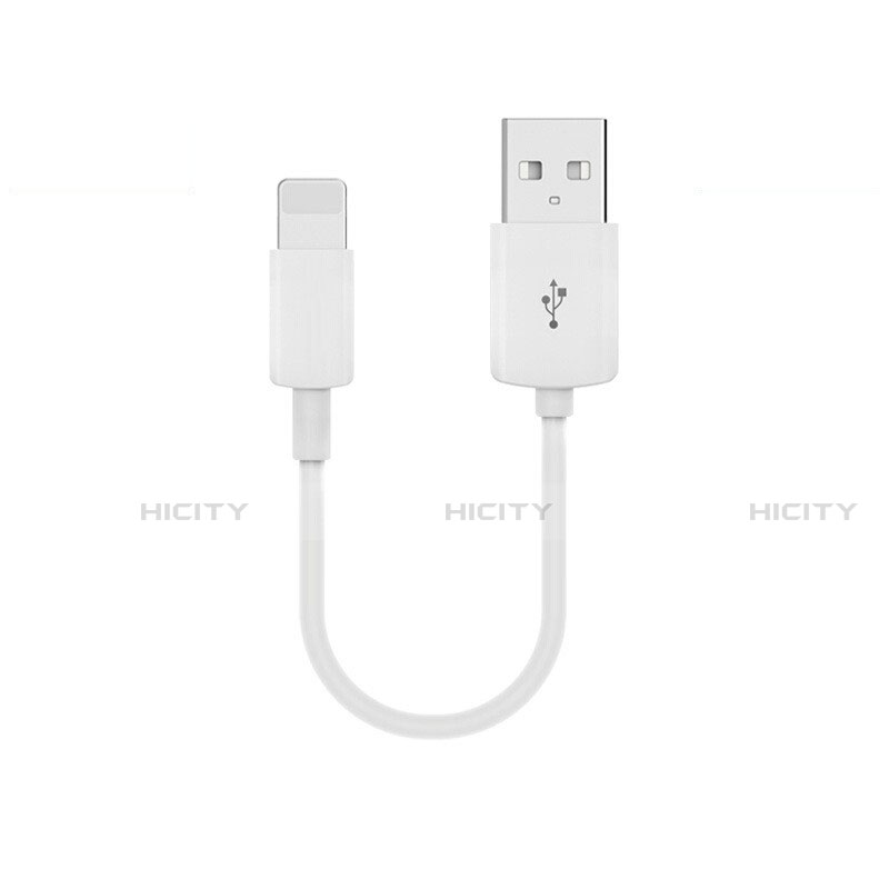 USB Ladekabel Kabel 20cm S02 für Apple iPhone 14 Plus Weiß