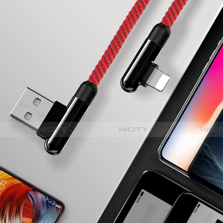 USB Ladekabel Kabel 20cm S02 für Apple iPhone XR Rot groß