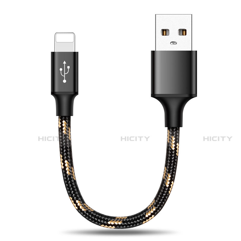 USB Ladekabel Kabel 25cm S03 für Apple iPad Pro 12.9 (2017) Schwarz Plus