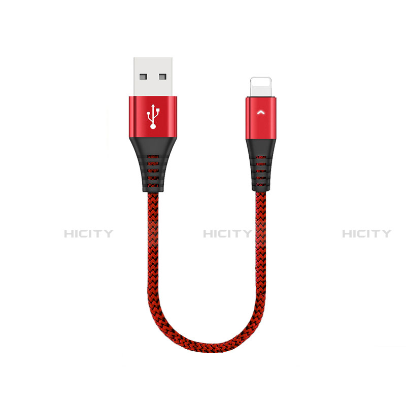 USB Ladekabel Kabel 30cm D16 für Apple iPhone 11 Pro Max Rot Plus