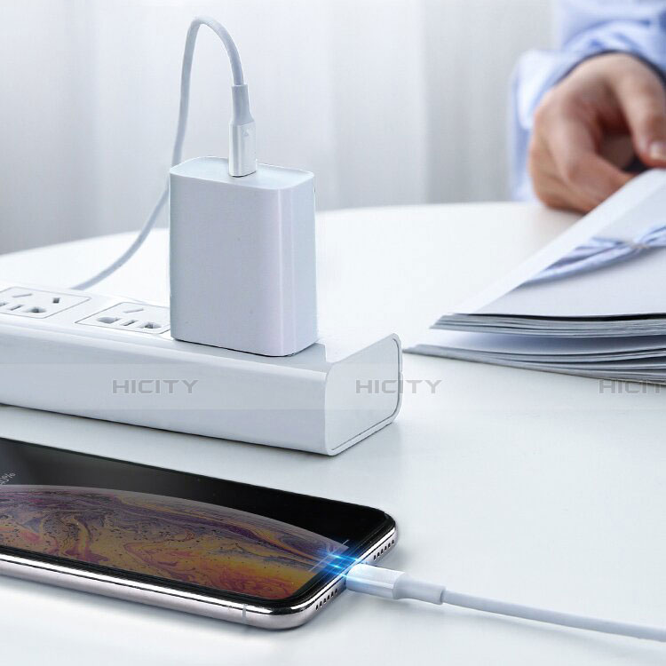 USB Ladekabel Kabel C02 für Apple iPhone 13 Pro Weiß groß