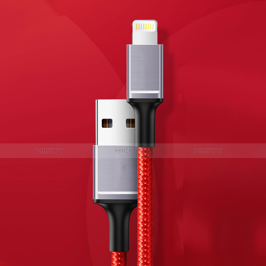 USB Ladekabel Kabel C03 für Apple iPhone 11 Pro Max Rot groß