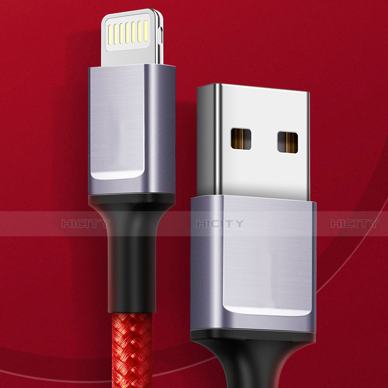 USB Ladekabel Kabel C03 für Apple iPhone SE3 (2022) Rot Plus