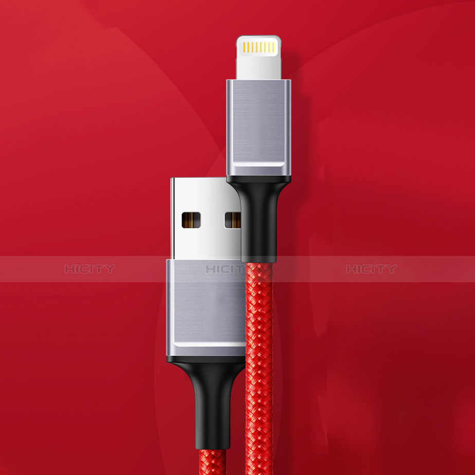 USB Ladekabel Kabel C03 für Apple iPhone Xs Max Rot groß