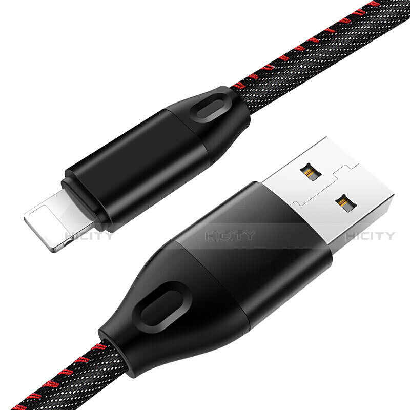 USB Ladekabel Kabel C04 für Apple iPhone 13 Schwarz Plus