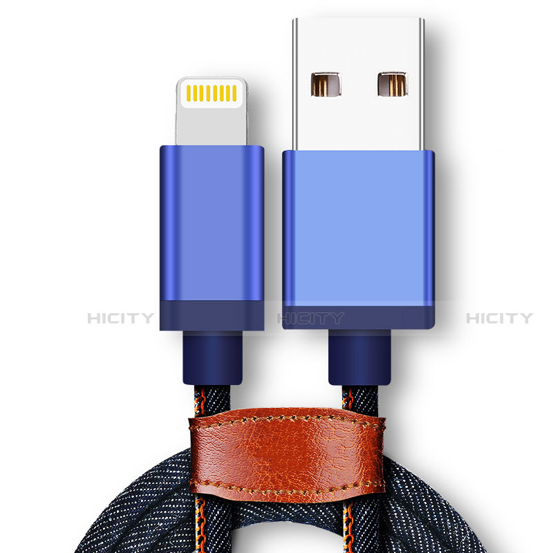 USB Ladekabel Kabel D01 für Apple iPhone 13 Blau Plus