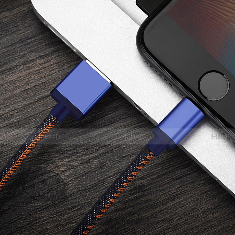 USB Ladekabel Kabel D01 für Apple iPhone XR Blau groß