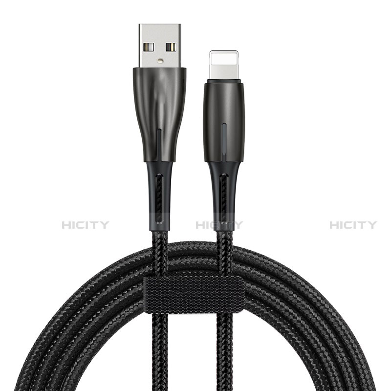 USB Ladekabel Kabel D02 für Apple iPhone SE3 (2022) Schwarz Plus