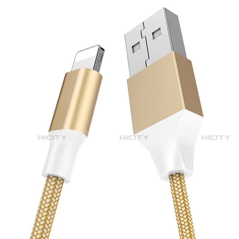 USB Ladekabel Kabel D04 für Apple iPhone 13 Pro Gold groß