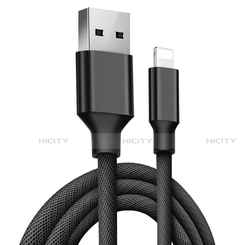 USB Ladekabel Kabel D06 für Apple iPhone 13 Pro Schwarz Plus