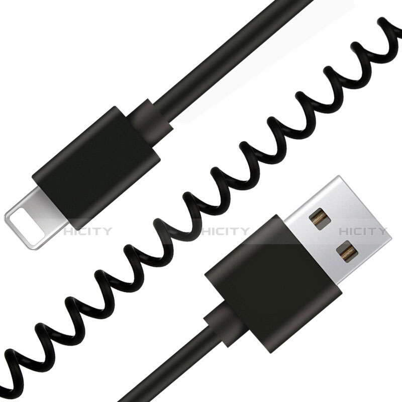 USB Ladekabel Kabel D08 für Apple iPad Mini 5 (2019) Schwarz groß