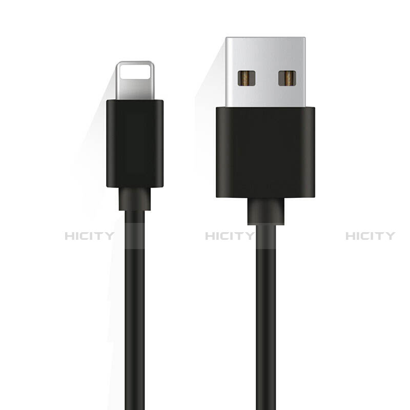 USB Ladekabel Kabel D08 für Apple iPad Mini 5 (2019) Schwarz groß