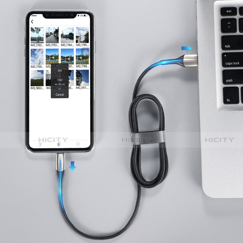 USB Ladekabel Kabel D09 für Apple iPad Mini 5 (2019) Schwarz groß