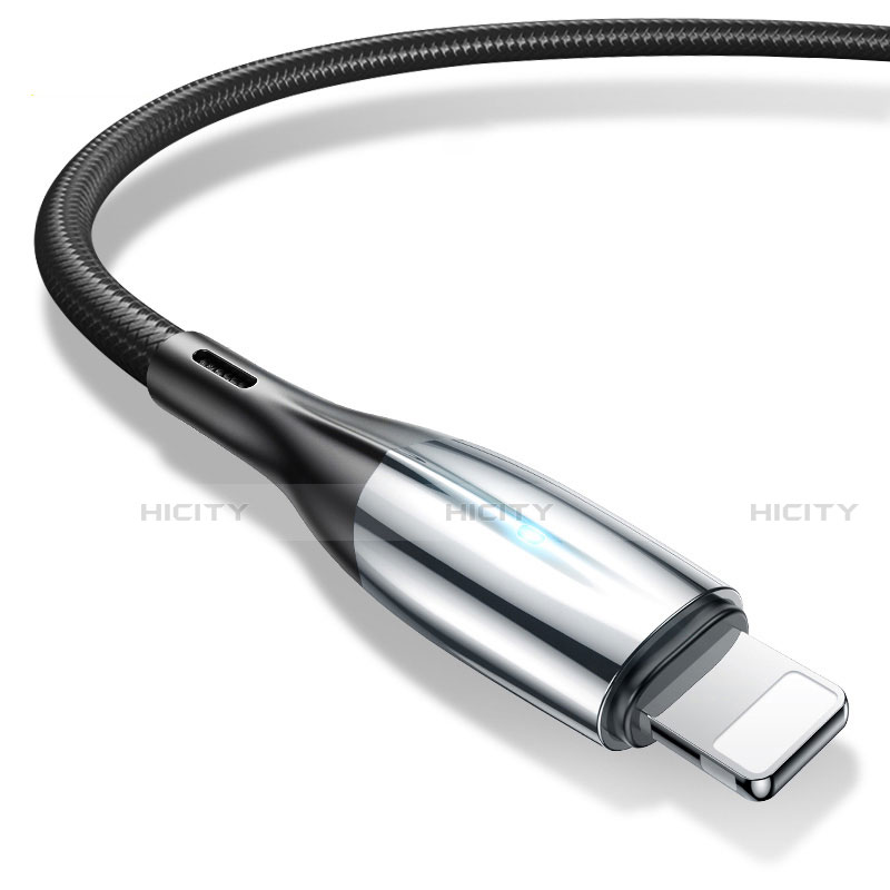 USB Ladekabel Kabel D09 für Apple iPhone 11 Schwarz groß