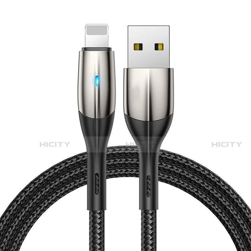 USB Ladekabel Kabel D09 für Apple iPhone 13 Schwarz Plus