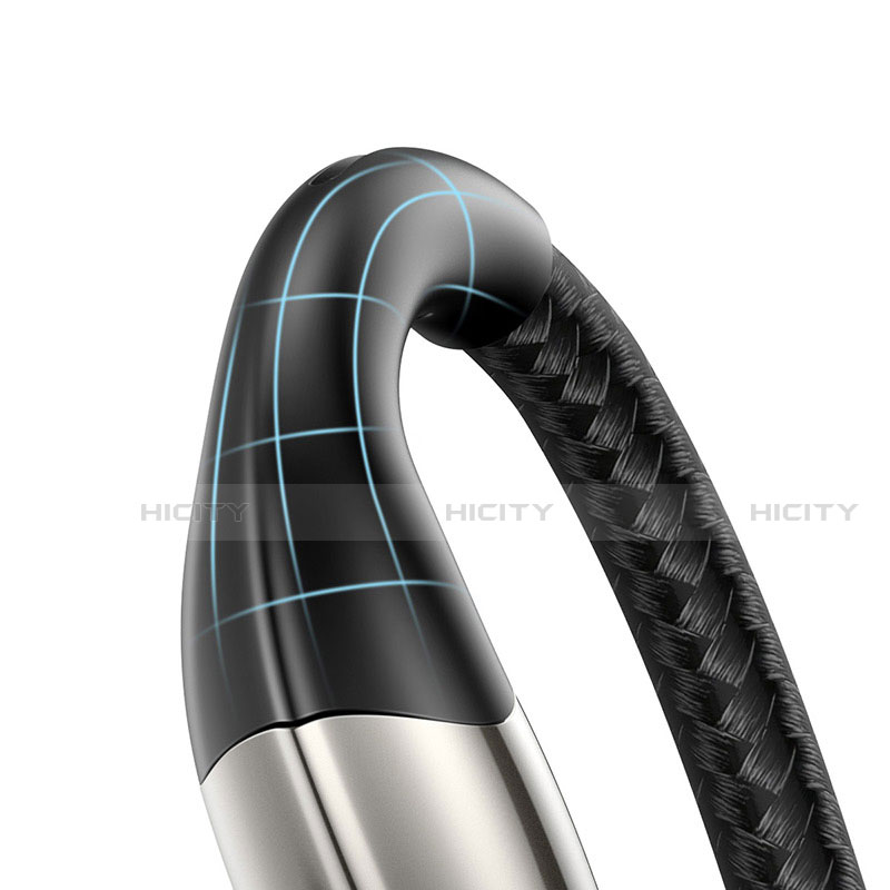 USB Ladekabel Kabel D09 für Apple iPhone 14 Schwarz groß