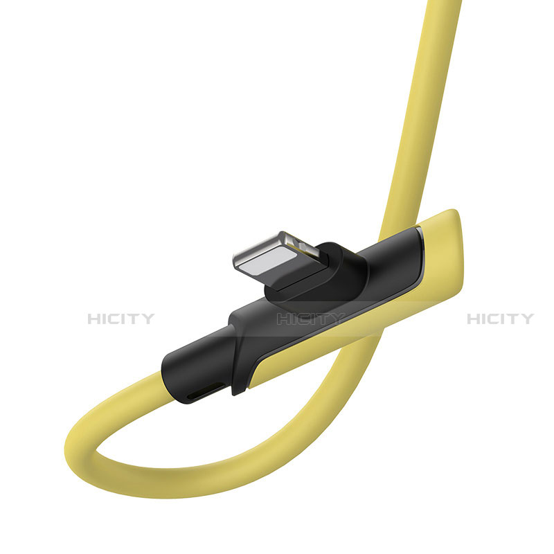 USB Ladekabel Kabel D10 für Apple iPhone 13 Pro Gelb groß